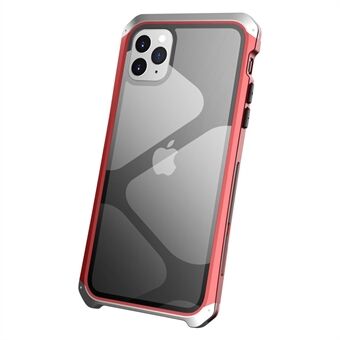 Til iPhone 11 Pro Max 6,5 tommer faldbeskyttelse 3-delt design mobiltelefon covers metal + hærdet glas hybrid bagcover