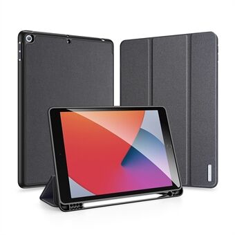 DUX DUCIS DOMO Series Cloth Texture Tri-fold Stand PU Leather TPU Back Shell Protective Smart Cover for iPad 10.2 (2021)/(2020)/(2019)