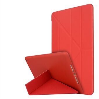 For iPad 10.2 (2021)/(2020)/(2019) Protective Cover Folding Deformed Silicone + PU Leather Stand Tablet Case