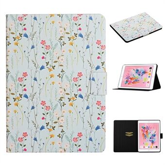 Flower Pattern Printing Card Holder Stand Tablet Cover Case for iPad 10.2 (2021)/(2020)/(2019)/Pro  (2017)/Air  (2019)