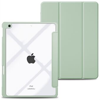 Tabsikker TPU-ramme-tablet-etui Scratch , hårdt bagsidebeskyttende cover med tyndt Stand/blyantstik til iPad 10.2 2019/2020/2021 - Grøn