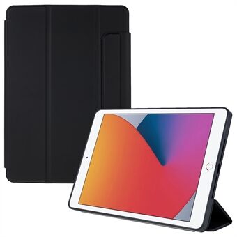 For iPad 10.2 (2021)/(2020)/(2019) Trifold Stand Skin-touch Leather Case Magnetic Detachable TPU + Acrylic Tablet Shell