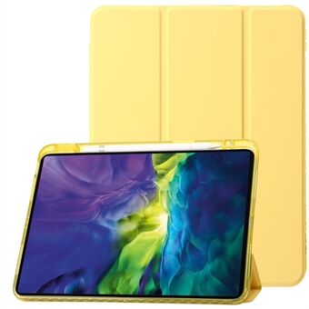 Til iPad Pro 12,9-tommer (2018) / (2020) / (2021) / (2022) Trifold Stand Tablet Case PU-læder + klar akrylskal