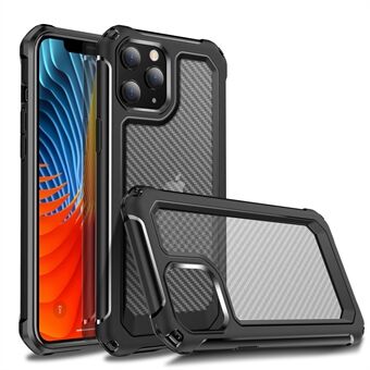 Carbon Fiber Texture PC + TPU Hybrid Phone Protective Case for iPhone 12 mini