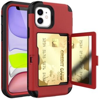 Acrylic Card Holder and Hidden Mirror Shockproof Protective Cover for iPhone 12 mini