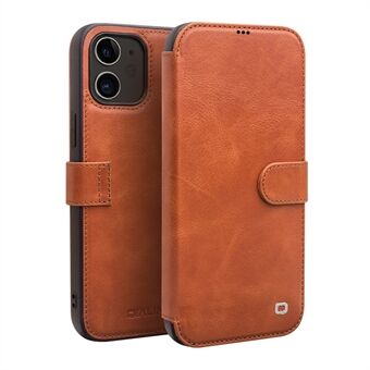 QIALINO Commercial Magnetic Clasp Top Cowhide Leather Case for iPhone 12 mini Cover