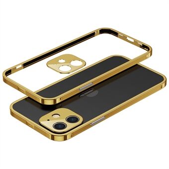 Aluminiumslegering Galvanisering Metal Telefonbeskyttelsesramme + Kameralinsebeskyttelsesdæksel til iPhone 12 mini
