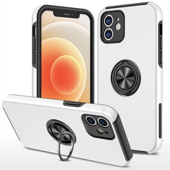 Ring Kickstand Design Hybrid telefoncover med indbygget metalplade til iPhone 12 mini