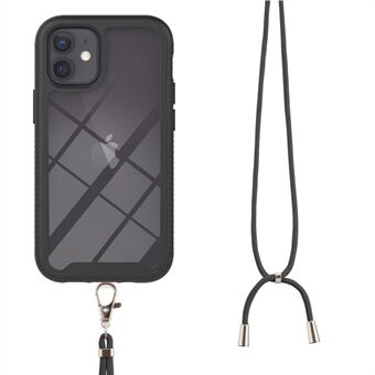 TPU + PC Hybrid Protector Mobiltelefon Cover Shell med rem til iPhone 12 mini 