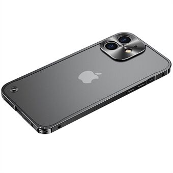 Hærdet glas + Metal Hybrid Cover Hjørnespænde Design Mat telefoncover til iPhone 12 mini 