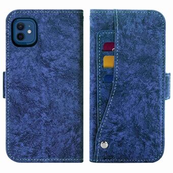 Faldsikkert telefoncover til iPhone 12 mini , vandfarvet malingstekstur Roterende kortpladser Stand PU-læder Flip Wallet Cover med rem