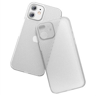 Til iPhone 12 mini 5,4 tommer Anti-fingeraftryk Ultratyndt åndbart hult hul varmeafledningsnet bagcover PP telefoncover