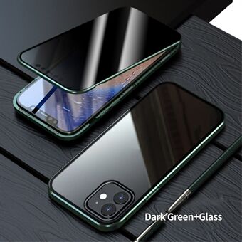 Anti-peep Magnetic Installation Metal Frame Two-sided Tempered Glass Case for iPhone 12 Pro/12