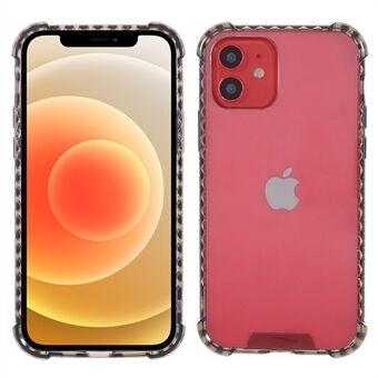 TPU + Akryl Telefon Crystal Clear Cover Cover til iPhone 12/12 Pro - Sort