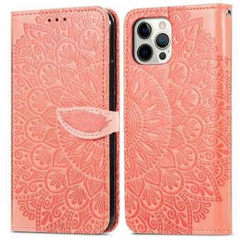 Dream Wings Imprint Læder Wallet Stand Phone Shell Cover til iPhone 12 / 12 Pro
