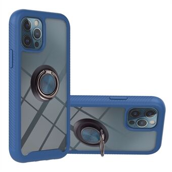 Klar TPU + PC Hybrid Protective Shockproof Phone Case Cover med Kickstand Non-Slip til iPhone 12  / 12 Pro 