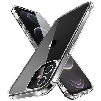 Galvanisering Krystalklar TPU + PC Hybrid telefoncover til iPhone 12 , galvanisering sidetaster gennemsigtigt mobiltelefontilbehør