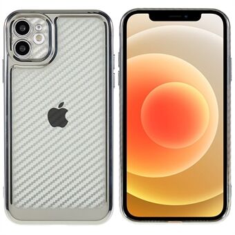 Til iPhone 12  galvanisering blød TPU stødsikker Carbon Fiber Texture Protective Case Shell