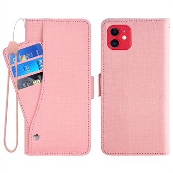 Flip Phone Cover til iPhone 12/12 Pro , Jeans Cloth Texture PU Læder Wallet Stand Rotating Card Slot Telefonetui