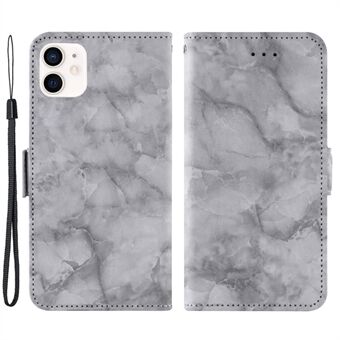 Til iPhone 12/12 Pro  marmormønster fuld dækning Dobbelt magnetlås PU- Stand Flip Wallet Cover
