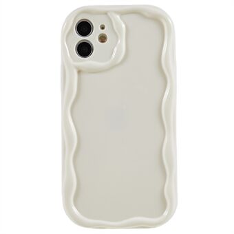Til iPhone 12 6,1 tommer Creative Wave Design Stødsikkert bagcover TPU telefoncover - hvid