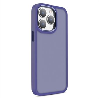 Til iPhone 12/12 Pro 6,1 tommer PC+TPU-telefonetui Skin-touch-cover med metalkameraramme