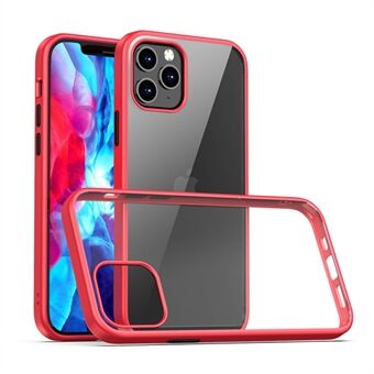 IPAKY Clear PC Back + TPU Edges Combo Protective Cover til iPhone 12 Pro / iPhone 12 - Rød / Sort