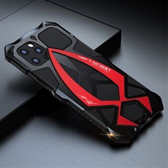 LUPHIE Sports Car Design Metal + Silikone fuld beskyttelsesdæksel med hærdet glas skærmbeskytter til iPhone 12 Pro - Rød