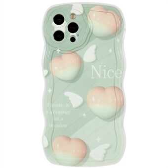 For iPhone 12 Pro  Pattern Printed Soft TPU Wave-shaped Cover Precise Cutouts Anti-scratch Phone Shell - Dual