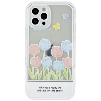 Til iPhone 12 Pro  Tulipaner Blomstermønster Udskrivning Kickstand Case Blød TPU stødsikker kameralinse beskyttelsescover