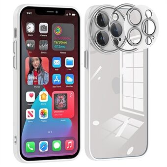 Gennemsigtigt telefoncover til iPhone 12 Pro 6,1 tommer Big Eyes Series Precise Cutout Glas Lens Protector PC + TPU Anti-ridse Bagcover