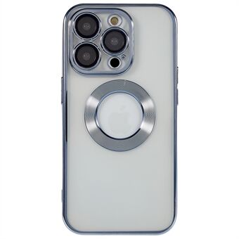 Til iPhone 12 Pro 6,1 tommer galvaniseringskanter Telefoncover CD Texture Ring Logo Hul Design Blødt TPU kamerabeskyttelsescover