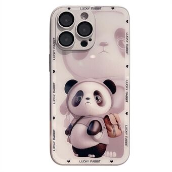 Til iPhone 12 Pro Slim-Fit Telefoncover Metal Paint Design Panda Decor Hard Glass+TPU telefoncover