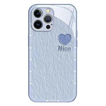 Oliemaleri telefoncover til iPhone 12 Pro , hærdet glas+TPU telefonskal Metal Paint Heart Decor Cover