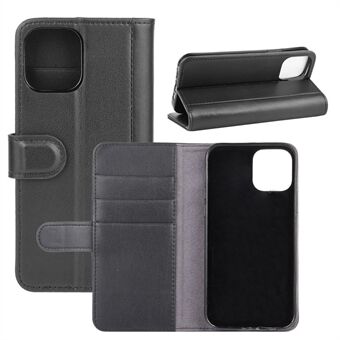 Ægte Split Læder Wallet Stand Phone Case til iPhone 12 Pro Max 6,7 tommer