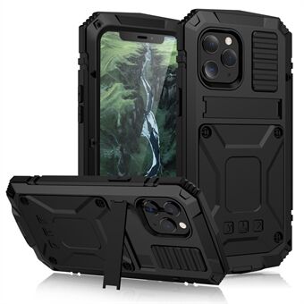 R-JUST stødsikkert støvtæt vandtæt beskyttelsesetui til iPhone 12 Pro Max Kickstand Shell