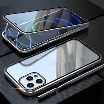 LUPHIE dobbeltsidet magnetisk metalramme af hærdet glas mobiltelefon cover til iPhone 12 Pro Max cover