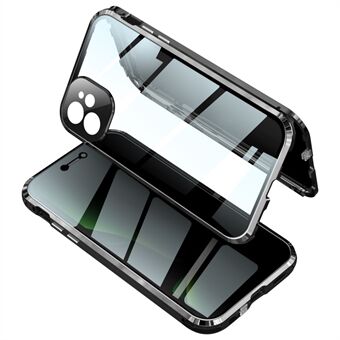 Låsinstallation Metalramme + dobbeltsidet hærdet glas + linsecover Beskyttelsescover til iPhone 12 Pro Max