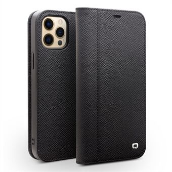 QIALINO Aftagelig 2-i-1 læder tegnebog telefon etui til iPhone 12 Pro Max