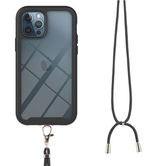 TPU + PC Hybrid Fuldt beskyttende telefoncover med snor til iPhone 12 Pro Max 