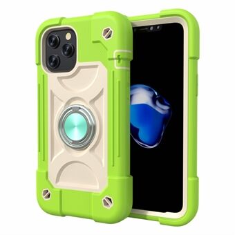 PC + silikone telefoncover Multi-Color 3-i-1 Indbygget magnetisk metalplade telefonbeskytter til iPhone 12 Pro Max 