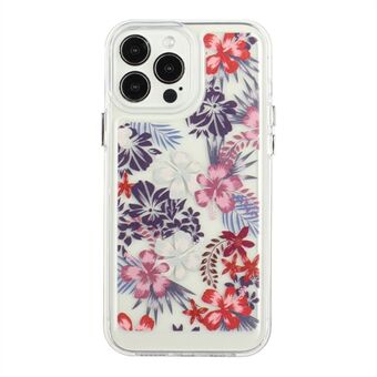 Flower Series for iPhone 12 Pro Max  2mm Thickened Acrylic+TPU Electroplated Metal Buttons Cover Stylish Flower Pattern Printed Cell Phone Case