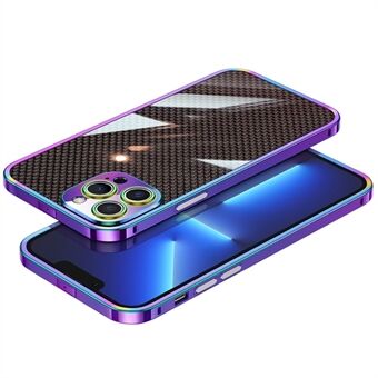 Til iPhone 12 Pro Max  metal linsebeskytter telefon Rustfrit Steel bumper cover med kulfiber aramidfiber bagfilm - multi