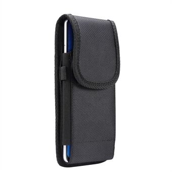 Universal Clip Oxford Cloth Hængende Taljetaske Kortholder Pouch Mænd Mobiltelefontaske til 6,4-6,5-6,9 tommer smartphones - Sort