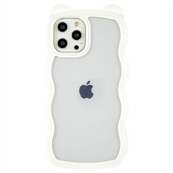 Til iPhone 12 Pro Max  Anti-ridse Aftagelig 2-i-1 PC+TPU Mobiltelefoncover Bear Ear Decor Phone Protector Case