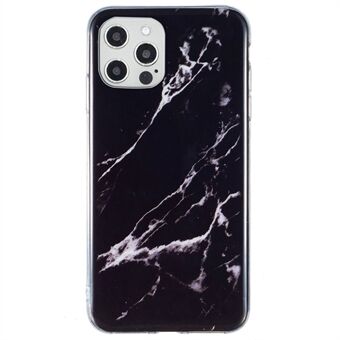 Til iPhone 12 Pro Max  blødt TPU-cover Stilfuldt marmormønster IMD-beskyttende telefonbagcover