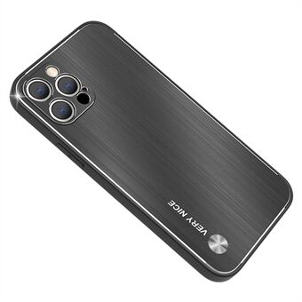Til iPhone 12 Pro Max  Anti-ridse aluminiumslegering+TPU telefonbagside Faldsikkert cover Børstet telefoncover