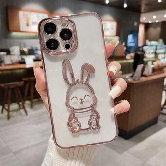 Til iPhone 12 Pro Max 6,7 tommer Anti-ridse Cute Rabbit Phone Case Klar TPU beskyttelsescover med linsefilm