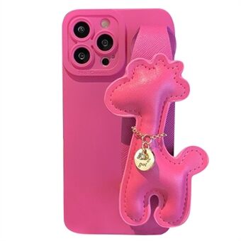 Anti-drop telefoncover til iPhone 12 Pro Max 6,7 tommer letvægts blødt TPU telefoncover med giraf håndledsstrop