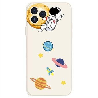 Til iPhone 12 Pro Max 6,7 tommer Cartoon Astronaut Planet Pattern Blødt TPU-telefoncover Drop-sikkert cover